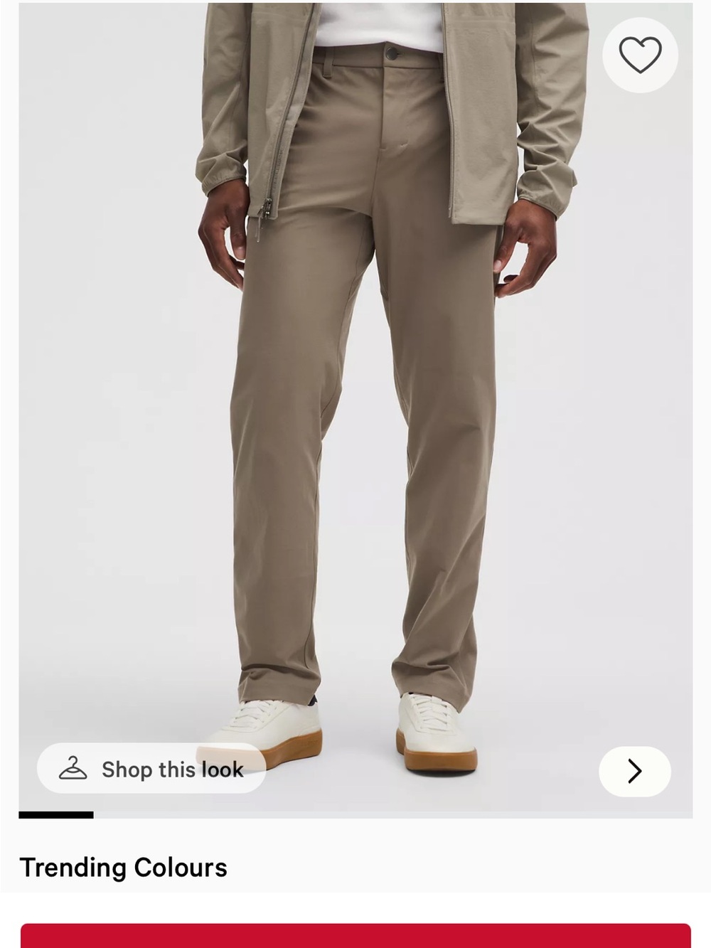Lululemon Men's ABC Classic Fit Pants in Taupe - 38